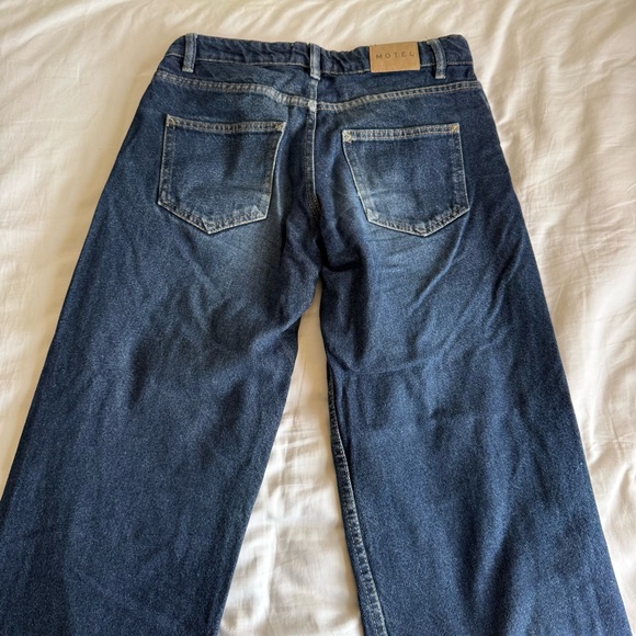 Motel Rocks Dark Blue Straight Leg Jeans - Picture 2 of 10